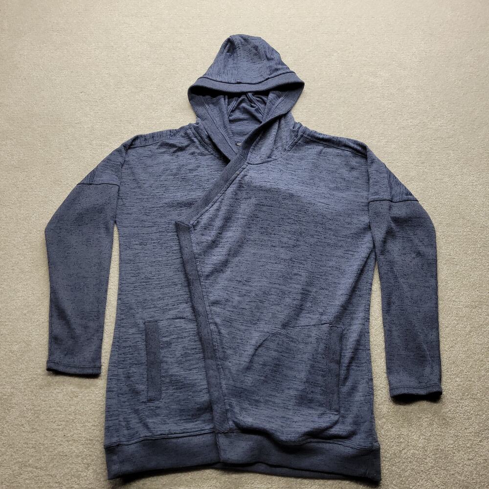 Athleta Women's Large Gray Hooded Wrap Pullover Tunic Sweatshirt Yoga